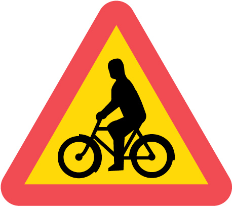 A16 Varning för cyklande och mopedförare