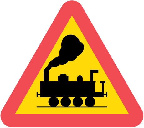 A36 Varning för järnvägskorsning utan bommar